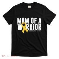 Mom Of A Warrior Childhood Cancer Awareness T-Shirt thumb 0