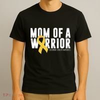 Mom Of A Warrior Childhood Cancer Awareness T-Shirt thumb 3