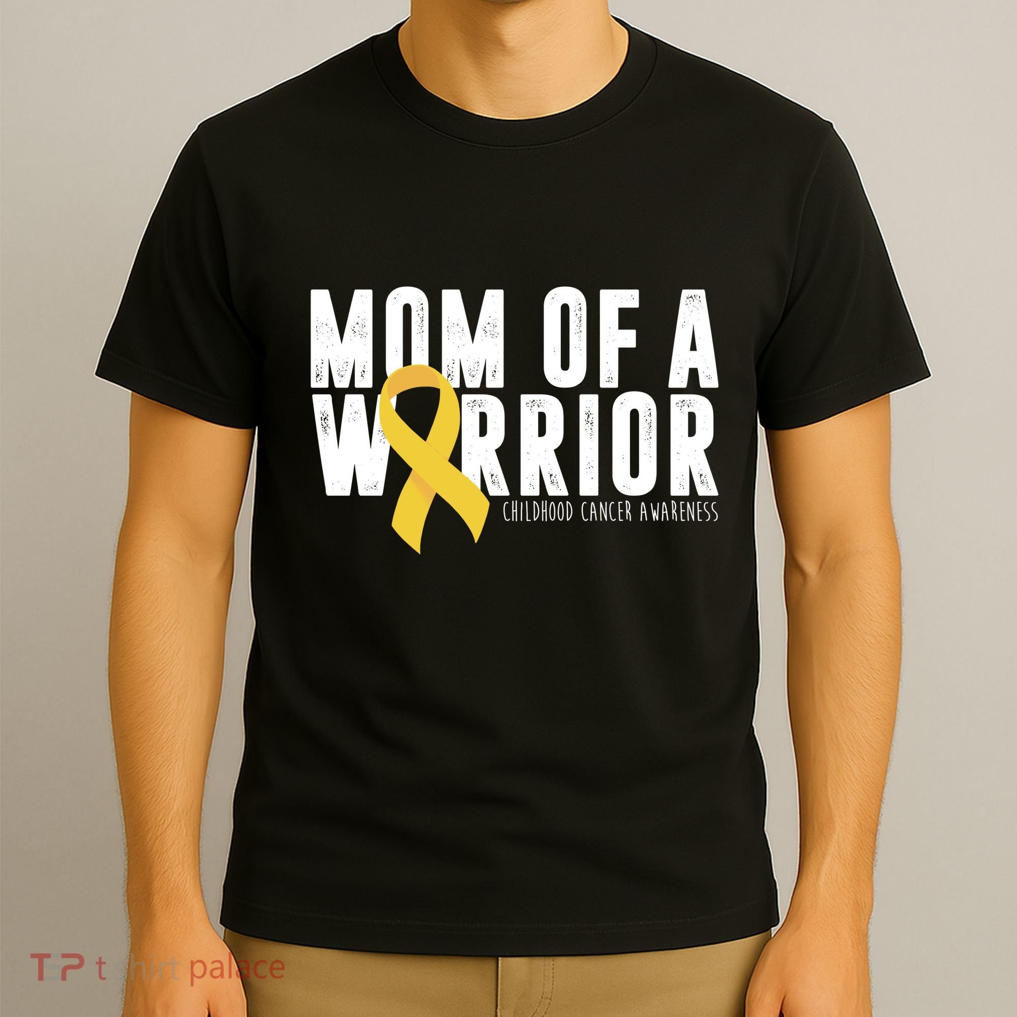 Mom Of A Warrior Childhood Cancer Awareness T-Shirt