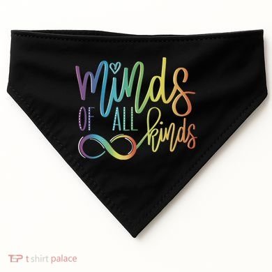 Minds Of All Kinds Neurodiversity Infinity Autism Awareness Gift USA-Made Doggie Bandana