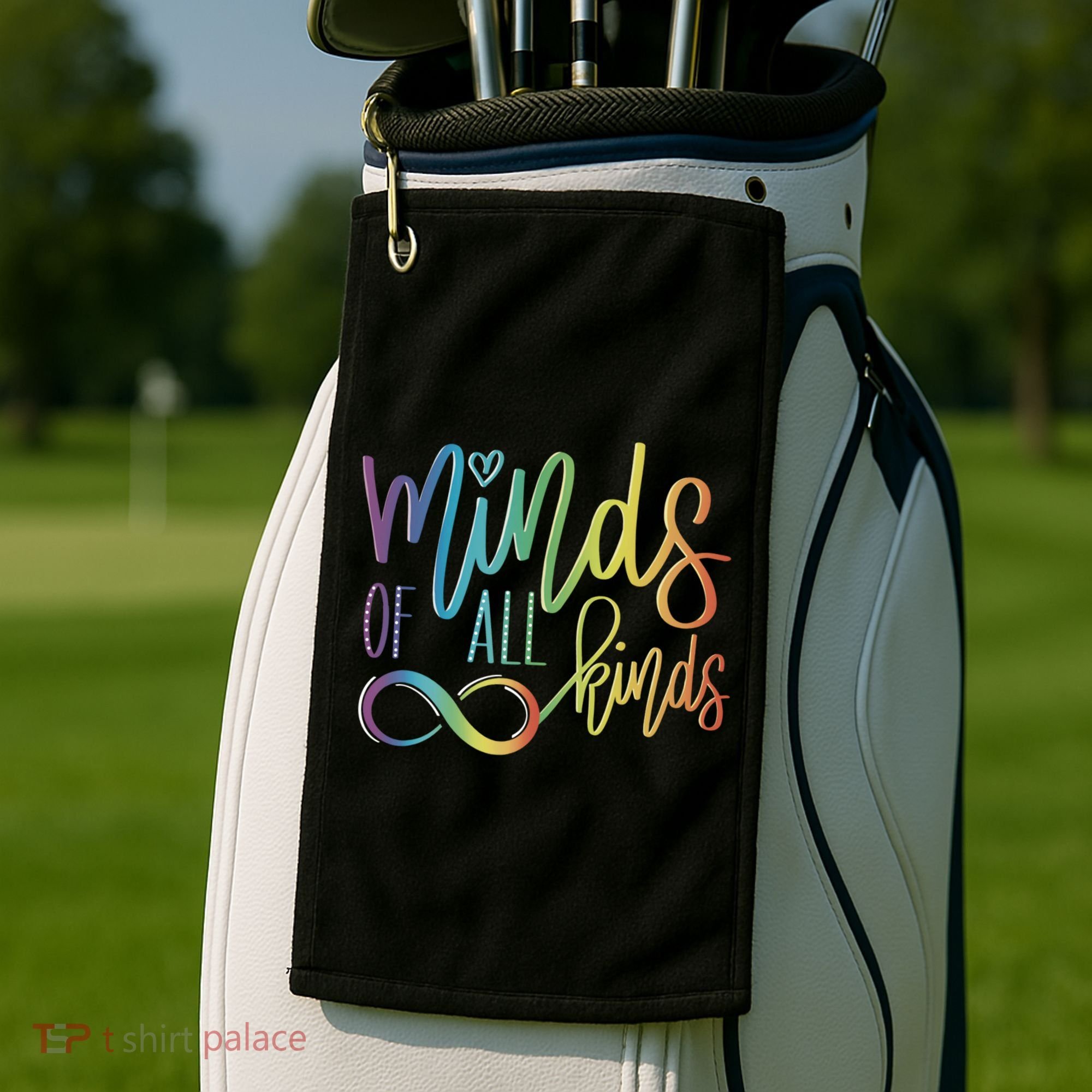 Minds Of All Kinds Neurodiversity Infinity Autism Awareness Gift Golf Towel