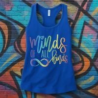 Minds Of All Kinds Neurodiversity Infinity Autism Awareness Gift Women's Tank Top thumb 3