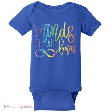 Minds Of All Kinds Neurodiversity Infinity Autism Awareness Gift Baby Bodysuit