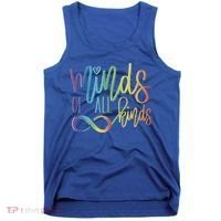 Minds Of All Kinds Neurodiversity Infinity Autism Awareness Gift Tank Top thumb 0