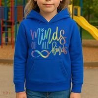 Minds Of All Kinds Neurodiversity Infinity Autism Awareness Gift Kids Hoodie thumb 3