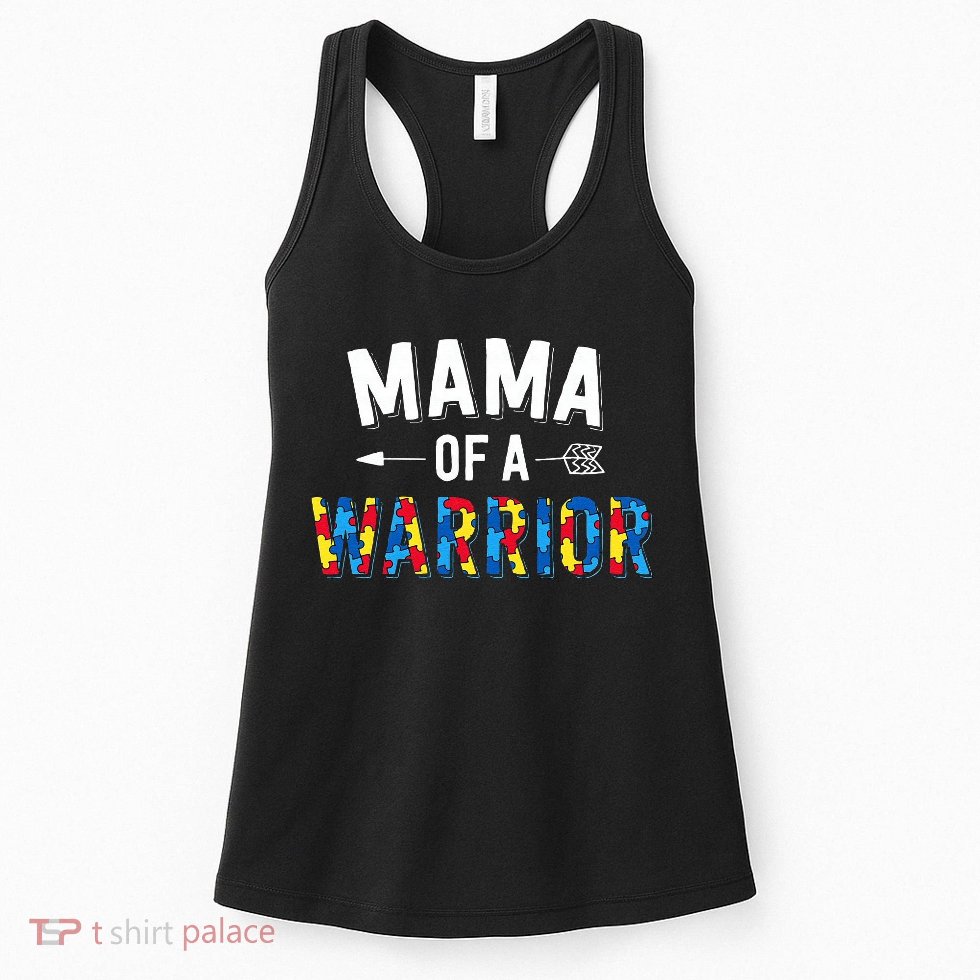 Mama Of A Warrior Family Mom World Autism Awareness Day Women's Tank Top