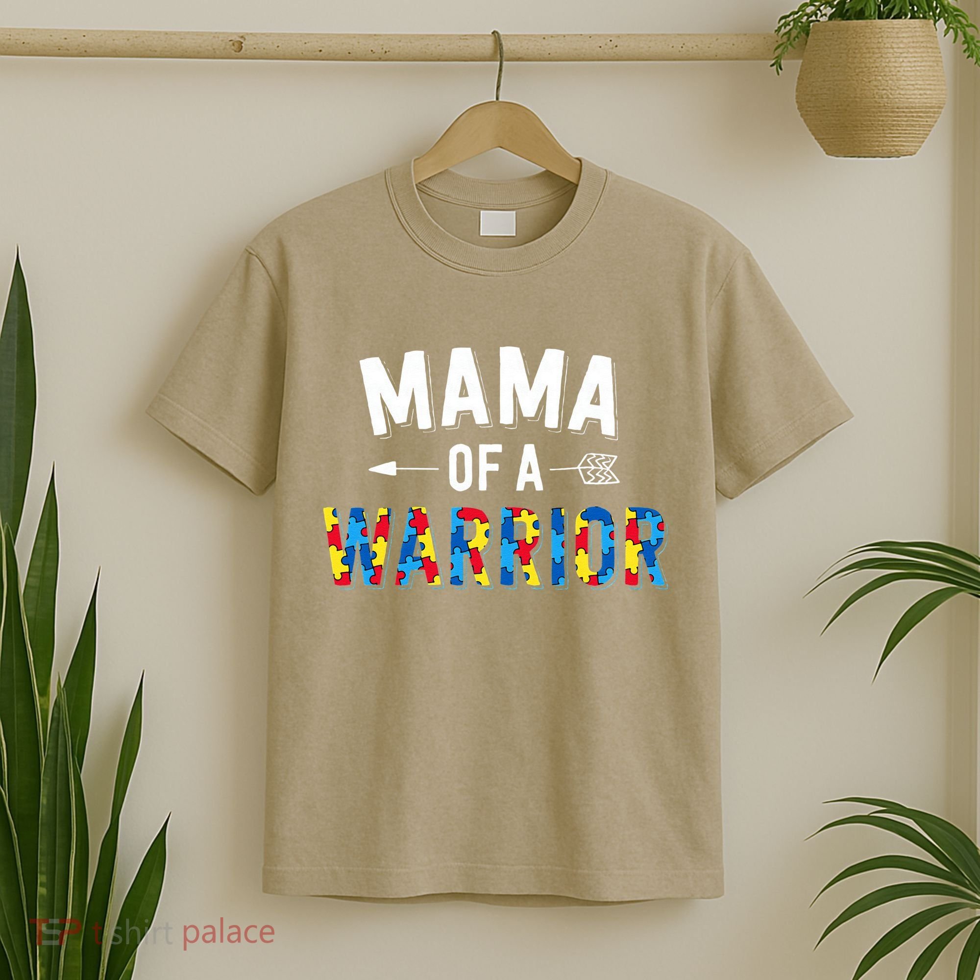 Mama Of A Warrior Family Mom World Autism Awareness Day T-Shirt