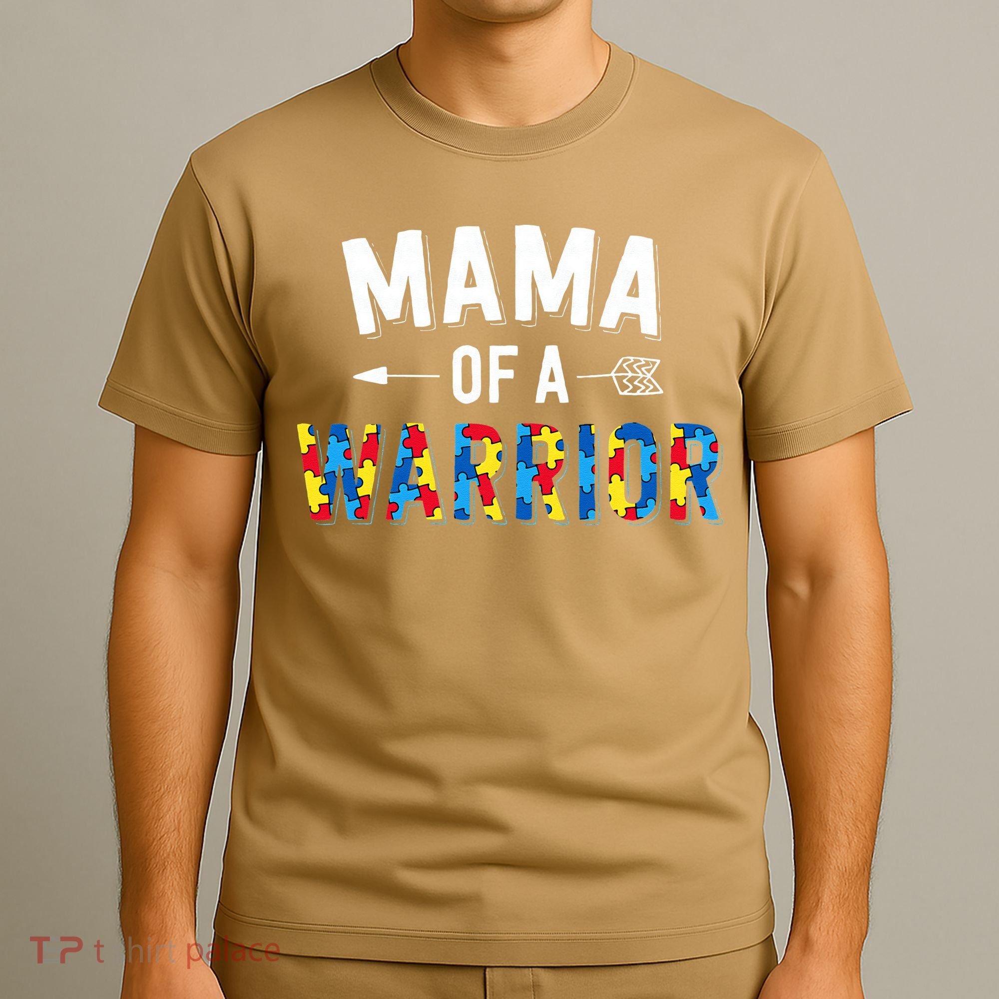 Mama Of A Warrior Family Mom World Autism Awareness Day T-Shirt