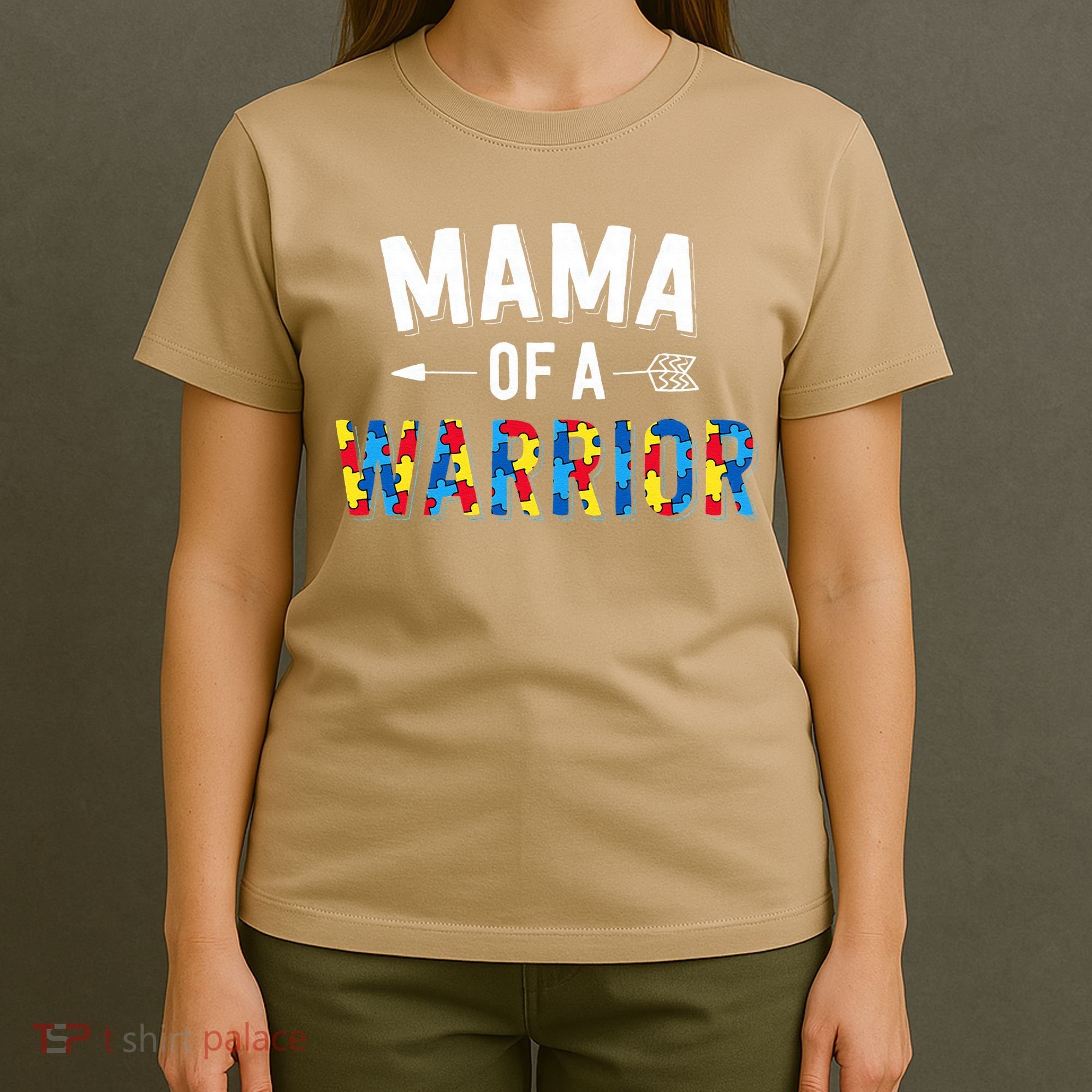 Mama Of A Warrior Family Mom World Autism Awareness Day T-Shirt
