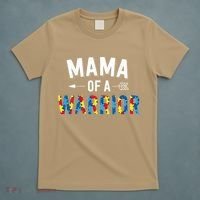 Mama Of A Warrior Family Mom World Autism Awareness Day T-Shirt thumb 5