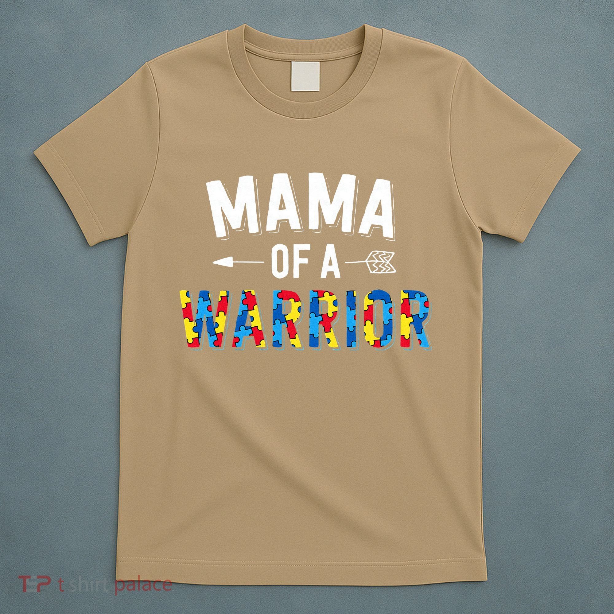 Mama Of A Warrior Family Mom World Autism Awareness Day T-Shirt