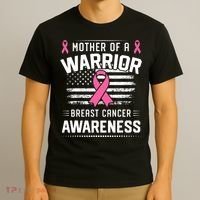 Mother Of A Warrior Breast Cancer Awareness Mother T-Shirt thumb 3