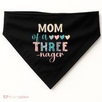 Mom Of A Threenager 3rd Birthday Matching Family Boho USA-Made Doggie Bandana thumb 0