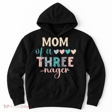 Mom Of A Threenager 3rd Birthday Matching Family Boho Hoodie