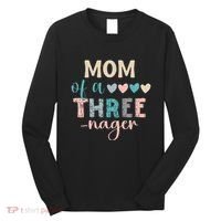 Mom Of A Threenager 3rd Birthday Matching Family Boho Long Sleeve Shirt thumb 0