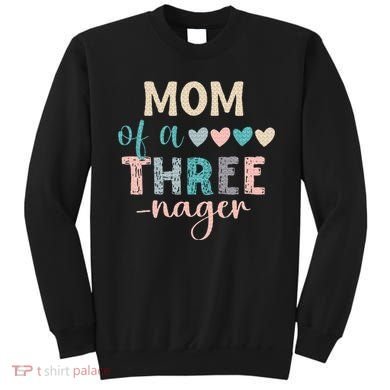 Mom Of A Threenager 3rd Birthday Matching Family Boho Sweatshirt