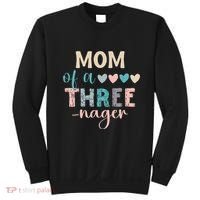 Mom Of A Threenager 3rd Birthday Matching Family Boho Sweatshirt thumb 0