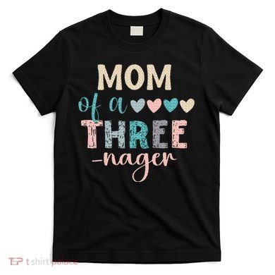 Mom Of A Threenager 3rd Birthday Matching Family Boho T-Shirt