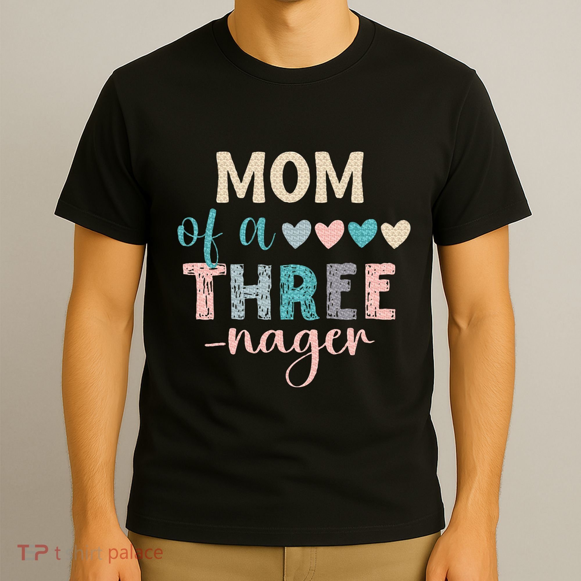 Mom Of A Threenager 3rd Birthday Matching Family Boho T-Shirt