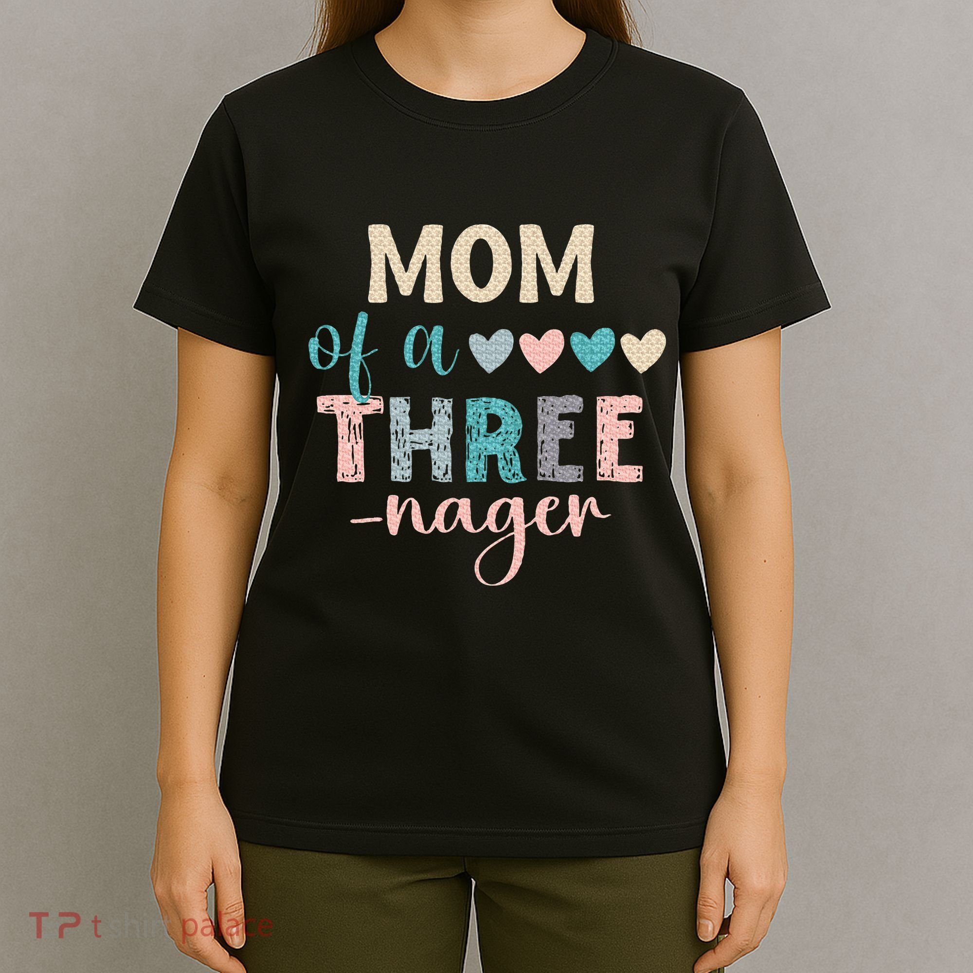 Mom Of A Threenager 3rd Birthday Matching Family Boho T-Shirt