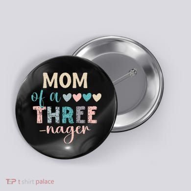 Mom Of A Threenager 3rd Birthday Matching Family Boho Button