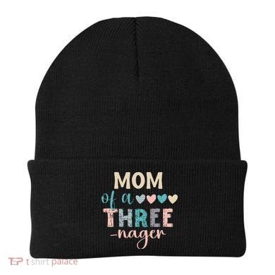 Mom Of A Threenager 3rd Birthday Matching Family Boho Beanie