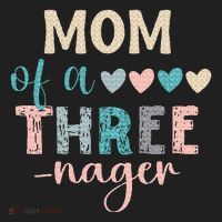 Mom Of A Threenager 3rd Birthday Matching Family Boho Beanie thumb 2