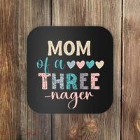 Mom Of A Threenager 3rd Birthday Matching Family Boho Coaster thumb 0