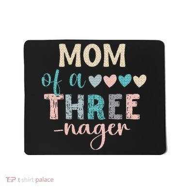 Mom Of A Threenager 3rd Birthday Matching Family Boho Mousepad