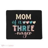Mom Of A Threenager 3rd Birthday Matching Family Boho Mousepad thumb 0