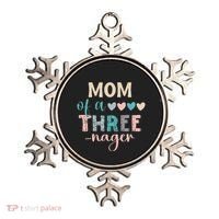 Mom Of A Threenager 3rd Birthday Matching Family Boho Ornament thumb 0