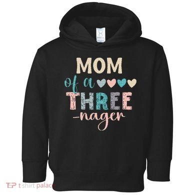 Mom Of A Threenager 3rd Birthday Matching Family Boho Toddler Hoodie
