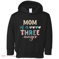 Mom Of A Threenager 3rd Birthday Matching Family Boho Toddler Hoodie thumb 0