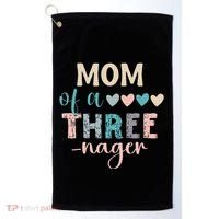 Mom Of A Threenager 3rd Birthday Matching Family Boho Golf Towel thumb 0