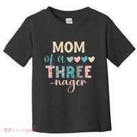 Mom Of A Threenager 3rd Birthday Matching Family Boho Toddler T-Shirt thumb 0