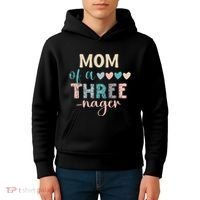 Mom Of A Threenager 3rd Birthday Matching Family Boho Kids Hoodie thumb 4