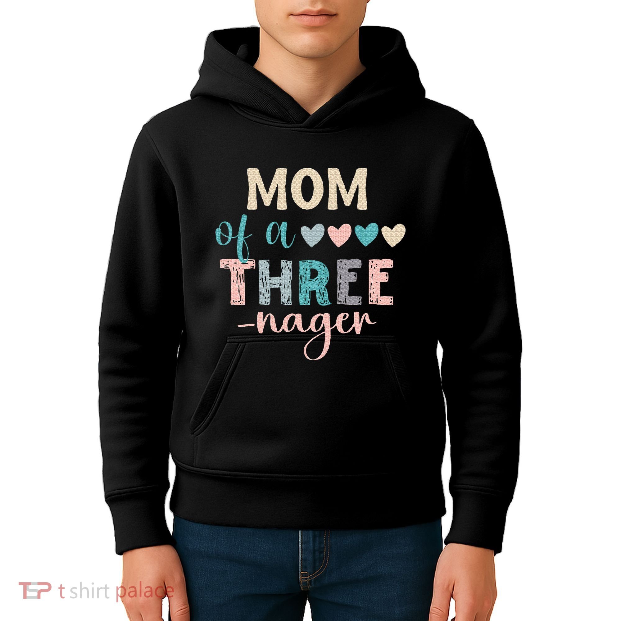 Mom Of A Threenager 3rd Birthday Matching Family Boho Kids Hoodie