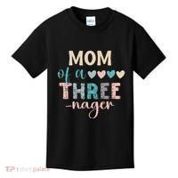 Mom Of A Threenager 3rd Birthday Matching Family Boho Kids T-Shirt thumb 0