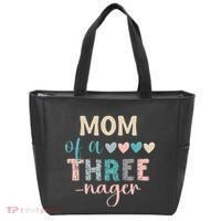 Mom Of A Threenager 3rd Birthday Matching Family Boho Tote Bag thumb 0