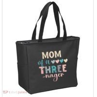 Mom Of A Threenager 3rd Birthday Matching Family Boho Tote Bag thumb 2