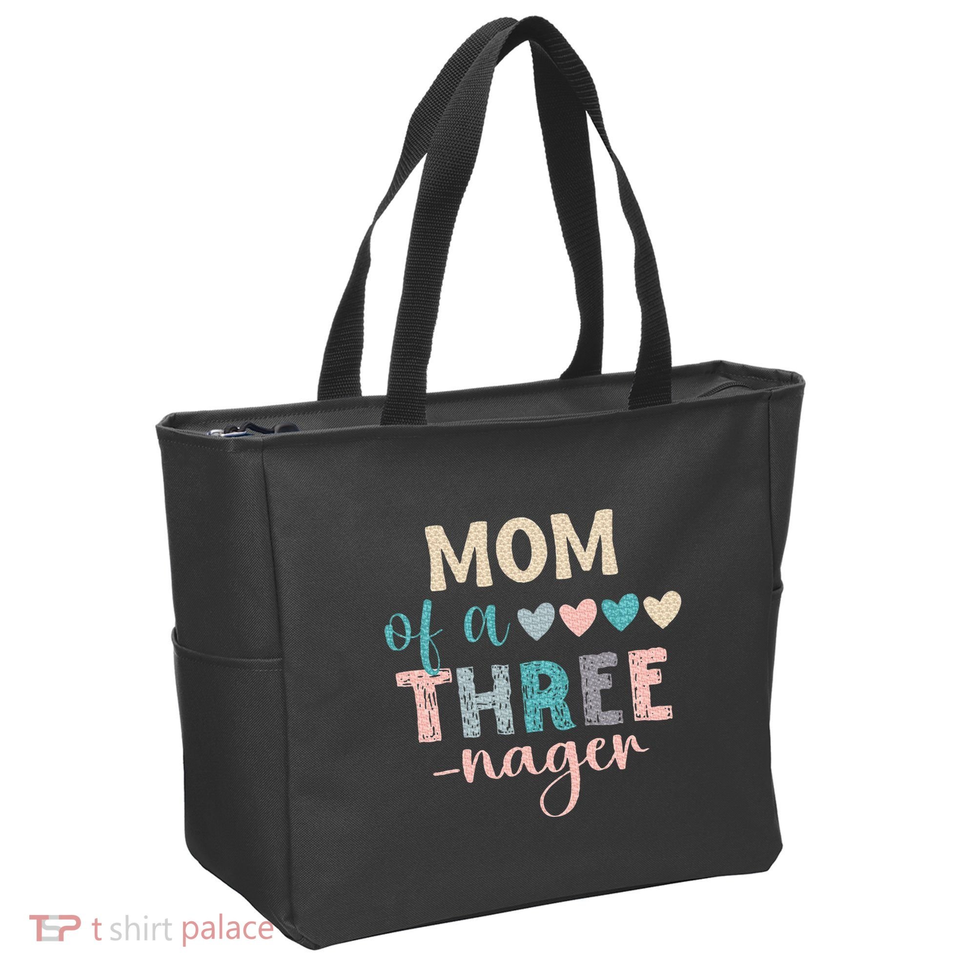 Mom Of A Threenager 3rd Birthday Matching Family Boho Tote Bag