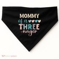 Mommy Of A Threenager 3rd Birthday Matching Family Boho USA-Made Doggie Bandana thumb 0