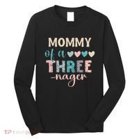 Mommy Of A Threenager 3rd Birthday Matching Family Boho Long Sleeve Shirt thumb 0