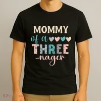 Mommy Of A Threenager 3rd Birthday Matching Family Boho T-Shirt thumb 3