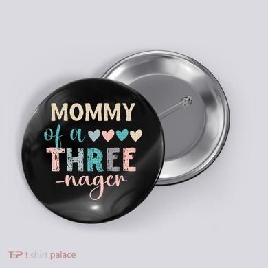 Mommy Of A Threenager 3rd Birthday Matching Family Boho Button