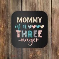 Mommy Of A Threenager 3rd Birthday Matching Family Boho Coaster thumb 0