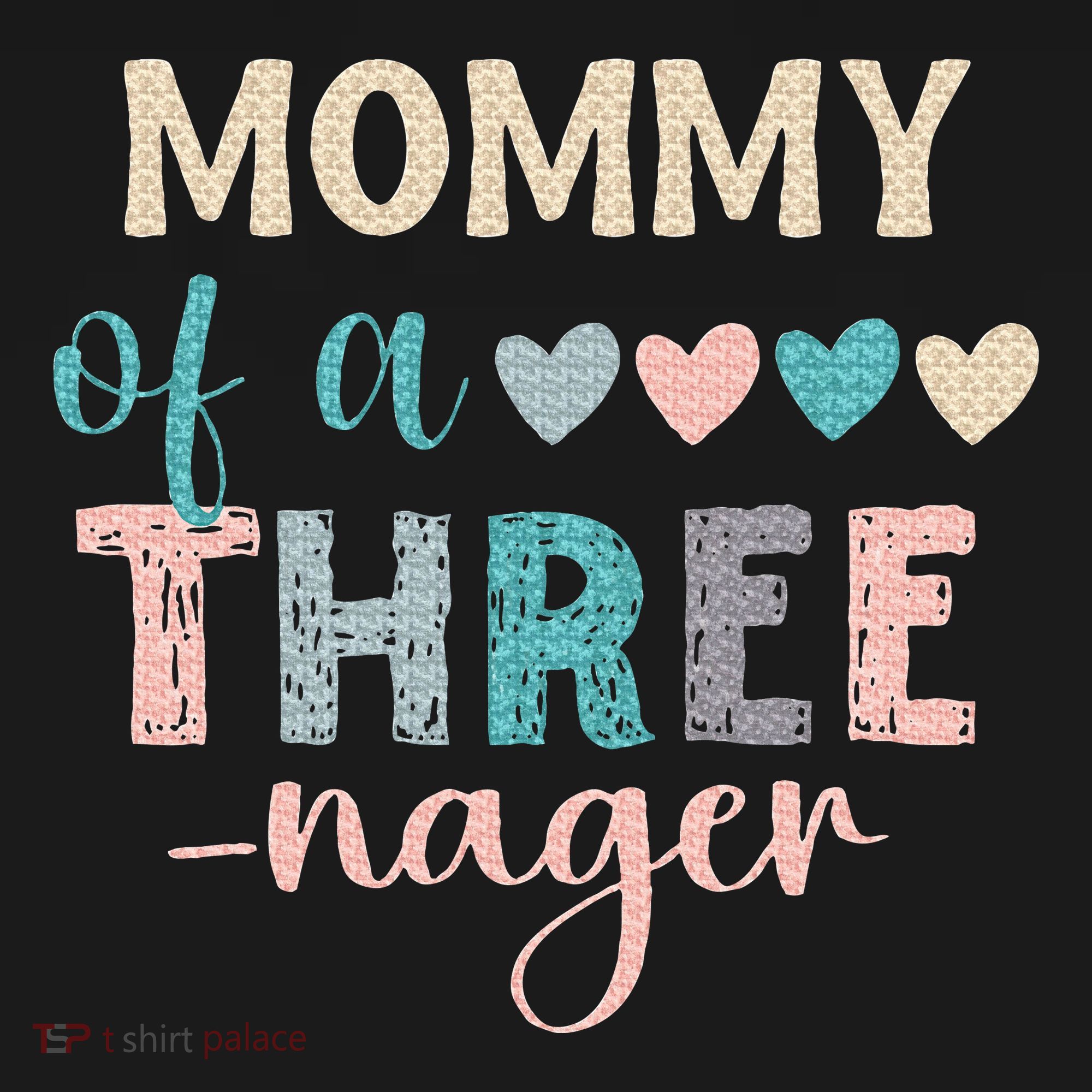 Mommy Of A Threenager 3rd Birthday Matching Family Boho Women's Hoodie