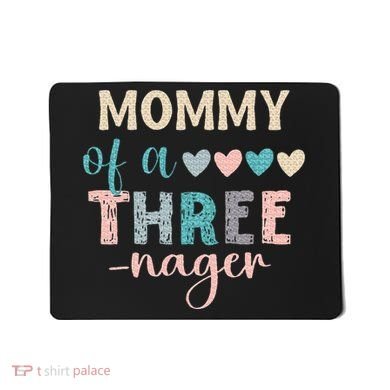 Mommy Of A Threenager 3rd Birthday Matching Family Boho Mousepad