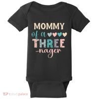 Mommy Of A Threenager 3rd Birthday Matching Family Boho Baby Bodysuit thumb 0