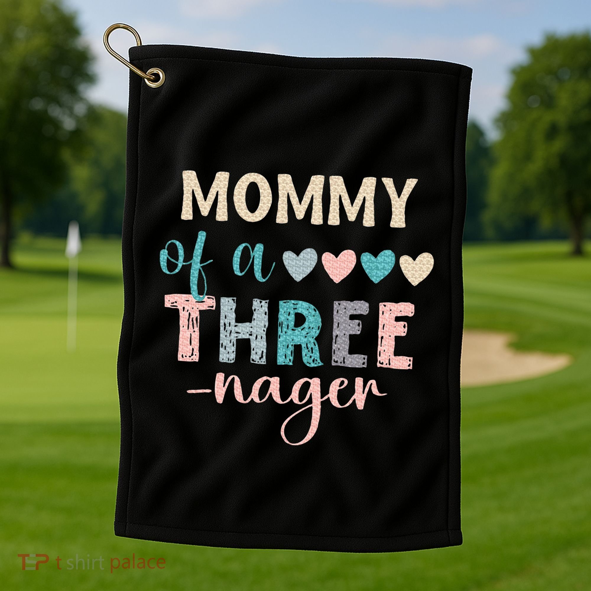 Mommy Of A Threenager 3rd Birthday Matching Family Boho Golf Towel